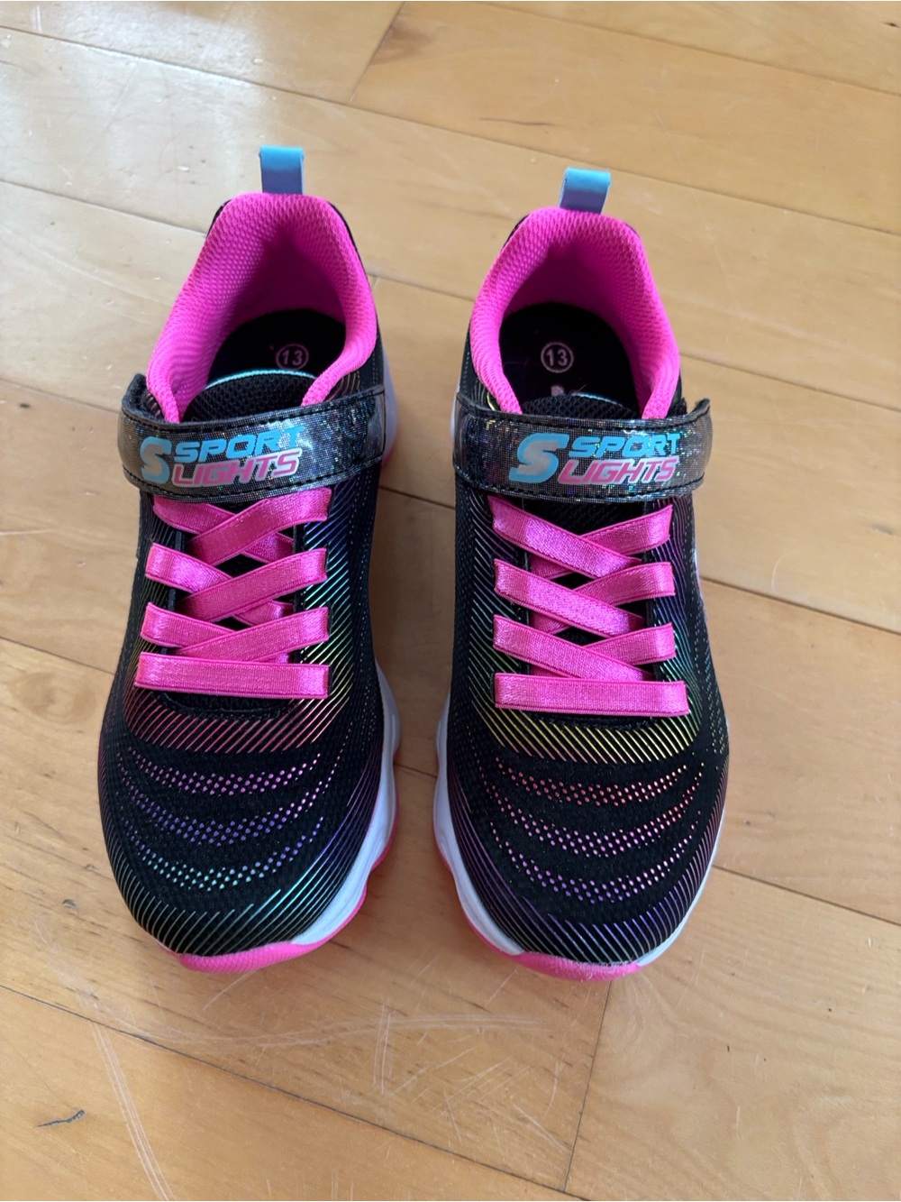 Skechers Black and Pink Kids' Light-Up Sport Sneakers